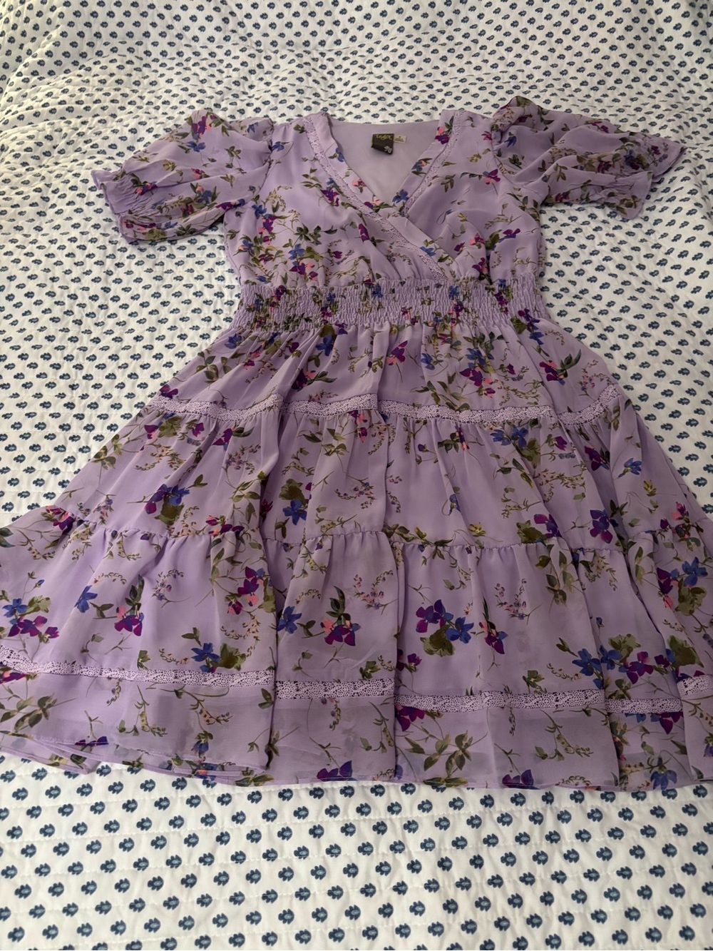 Taylor Lavender Floral Midi Dress